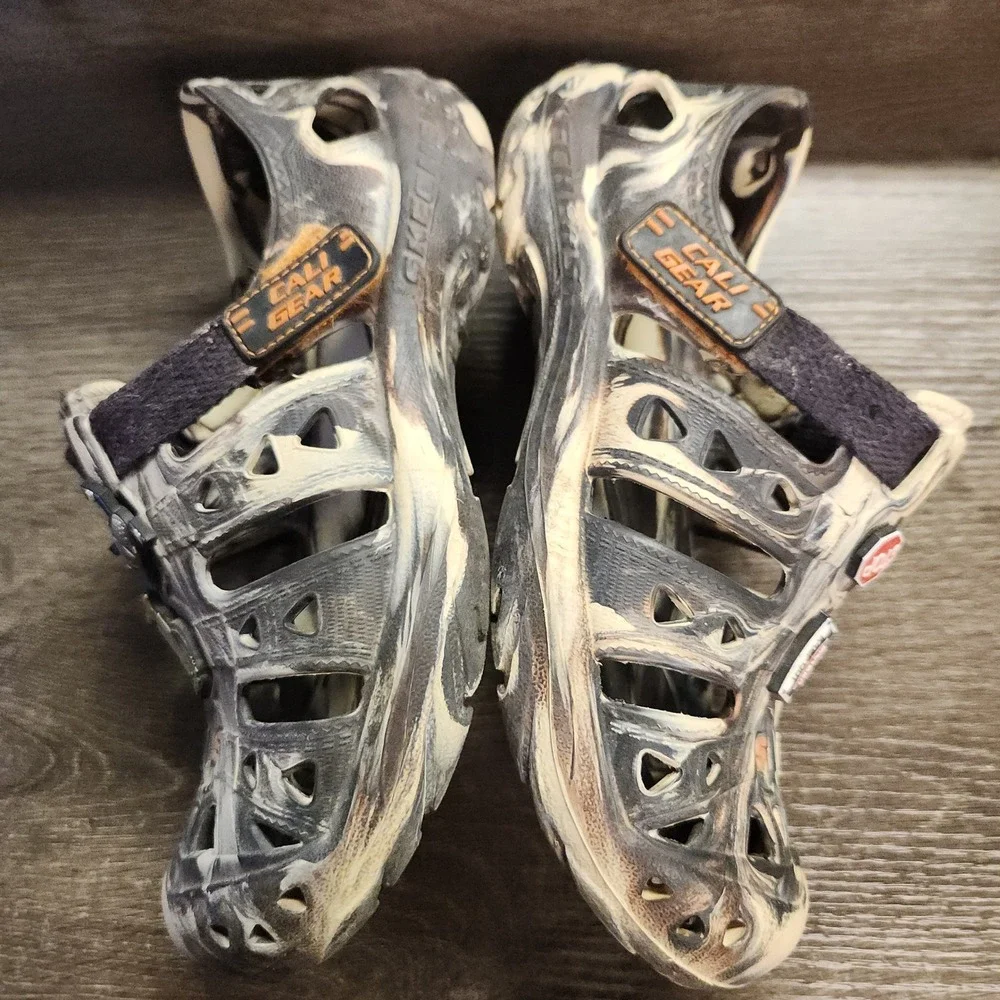 Skechers Cali Gear Clogs Boys 4 Black Tan Marble Water Shoes Sandals‎ Gorpcore